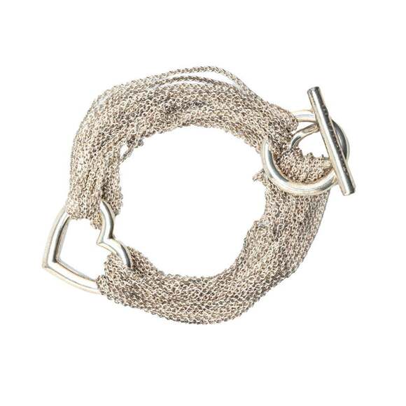 TIFFANY Silver Heart Charm Bracelet